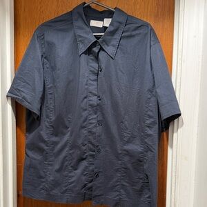 Liz Claiborne Navy Button-Down Shirt
